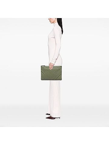 Chanel Large CC Chevron Calfskin O Case Clutch (view 2)