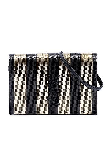 Saint Laurent Metallic Striped Fabric Monogram Kate Crossbody (view 1)