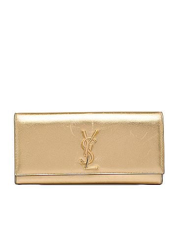 Saint Laurent Metallic Calfskin Cassandre Clutch (view 1)