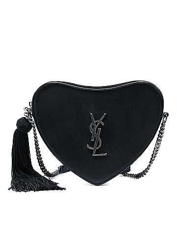 Saint Laurent Leather Monogram Heart Tassel Crossbody (view 1)
