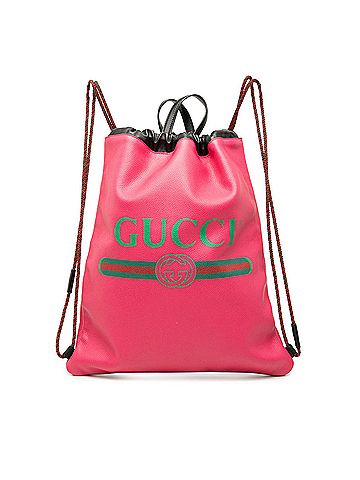 Gucci Leather Logo Drawstring Backpack (view 1)