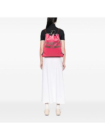 Gucci Leather Logo Drawstring Backpack (view 2)