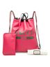 Gucci 100% Leather Pink Leather Logo Drawstring Backpack One size - photo 7
