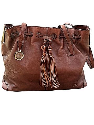 Patricia Nash 10 th Anniversary Leather Tassel Drawstring Tote Tote (view 1)