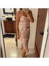 Anonymous Marled Pink Brown Casual Dress Size M - photo 5