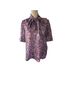 J.Crew 100% Poly Floral Purple Short Sleeve Blouse Size S - photo 1
