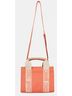 Cavalli Class 100% Vegan Leather Solid Stripes Graphic Color Block Orange Tan Tote One size - photo 5