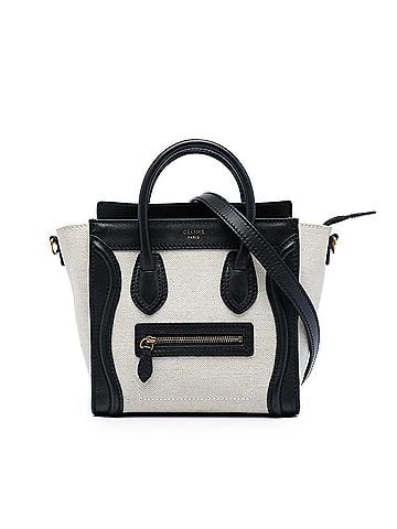 Céline Nano Bicolor Canvas and Leather Luggage Tote (view 1)