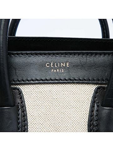 Céline Nano Bicolor Canvas and Leather Luggage Tote (view 2)