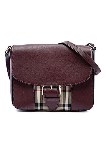 Burberry Small Haymarket Check Nylon and Leather Dickens Crossbody (view 1)