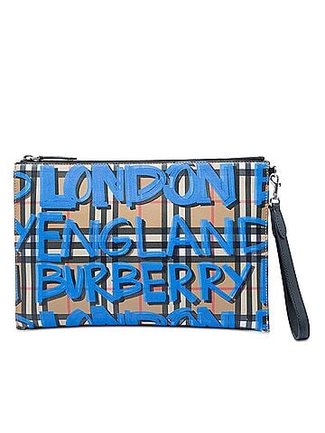 Burberry House Check Canvas Graffiti Zip Pouch (view 1)