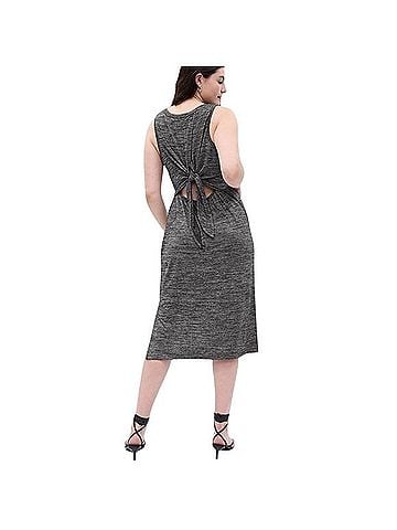 Gap Softspun Fitted Tie-Back Midi Dress Casual Dress (view 1)