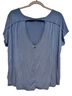PrAna Solid Blue Short Sleeve Blouse Size XL - photo 2