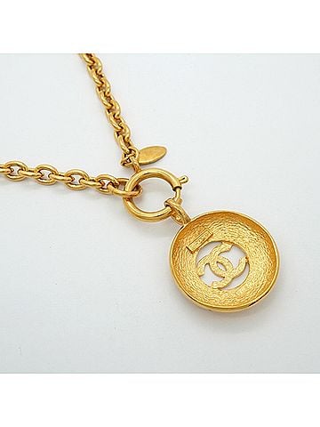 Chanel Chanel Necklace, Coco Mark Circle, GP Plated Gold, Women's (view 2)