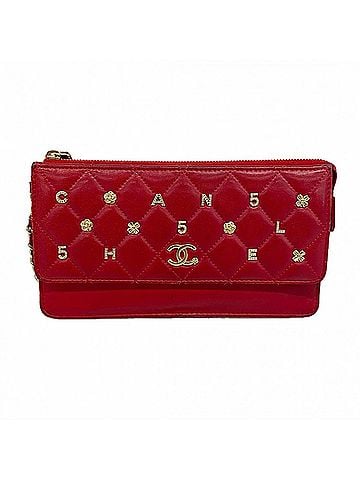 Chanel Chanel Matelassé Icon Clutch Bag, Lambskin, Red Champagne, Women's (view 1)