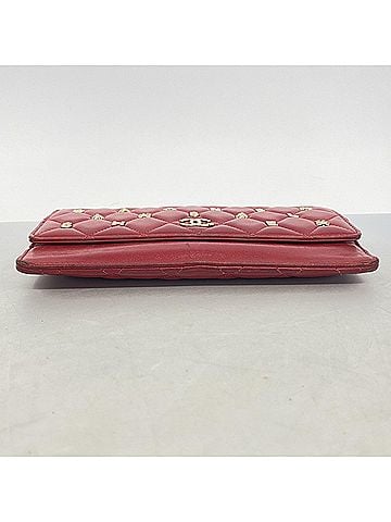 Chanel Chanel Matelassé Icon Clutch Bag, Lambskin, Red Champagne, Women's (view 2)