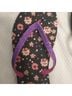 Reef Floral Purple Black Flip Flops Size 7 - photo 3