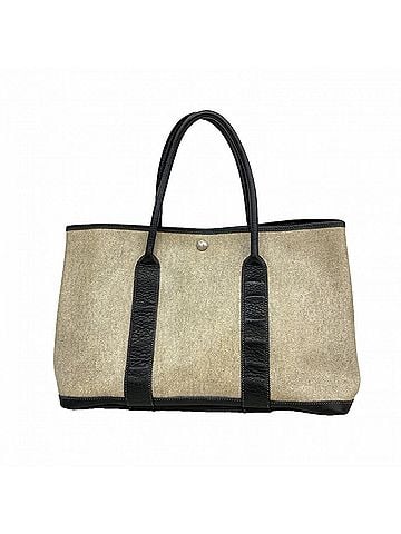 Hermès Hermes Garden PM Tote Bag, Toile H, Black, T Stamp, Women's, P3150388 (view 1)