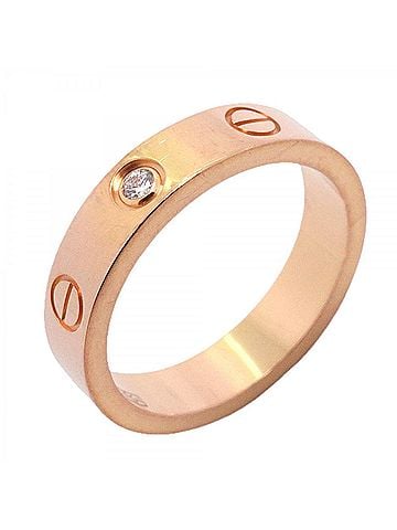 Cartier Cartier Mini Love Ring, 1PD, 18KPG Pink Gold, Diamond, Women's, OP012411 (view 1)