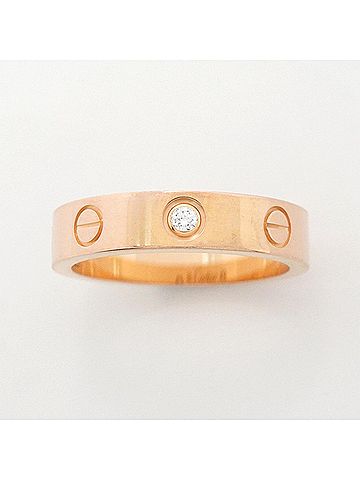Cartier Cartier Mini Love Ring, 1PD, 18KPG Pink Gold, Diamond, Women's, OP012411 (view 2)