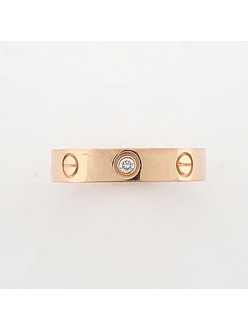 Cartier Cartier Mini Love Ring, 1PD, 18KPG Pink Gold, Diamond, Size #51, Ladies', OP011243 (view 2)