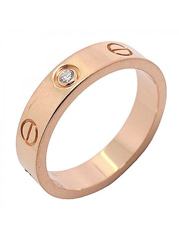 Cartier Cartier Mini Love Ring, 1PD, 18KPG Pink Gold, Diamond, Size #51, Ladies', OP011243 (view 1)