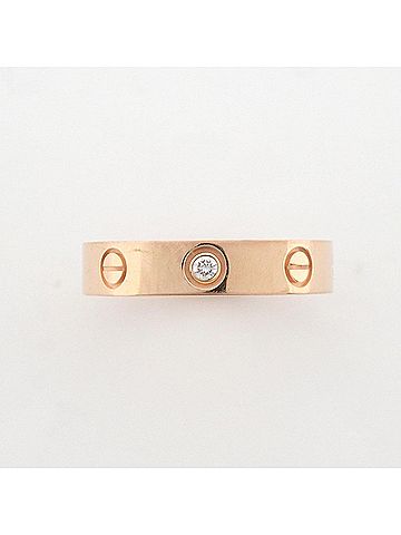 Cartier Cartier Mini Love Ring, 1PD, 18KPG Pink Gold, Diamond, Size #51, Ladies', OP011243 (view 2)
