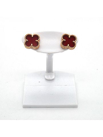 Van Cleef & Arpels Van Cleef &amp; Arpels Sweet Alhambra Earrings, 18K Pink Gold with Carnelian Red, for Women (view 2)