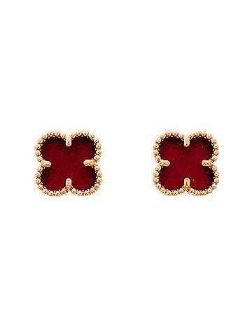 Van Cleef & Arpels Van Cleef &amp; Arpels Sweet Alhambra Earrings, 18K Pink Gold with Carnelian Red, for Women (view 1)