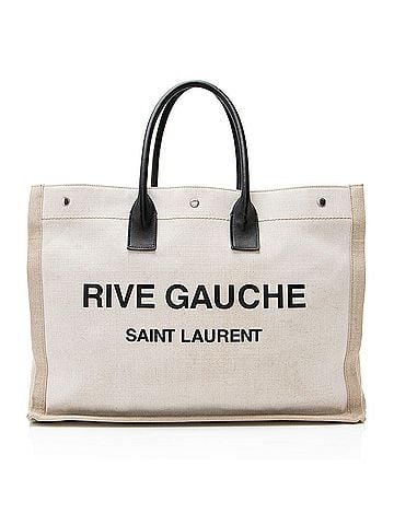 Saint Laurent Saint Laurent Canvas Calfskin Rive Gauche Large Tote (view 1)