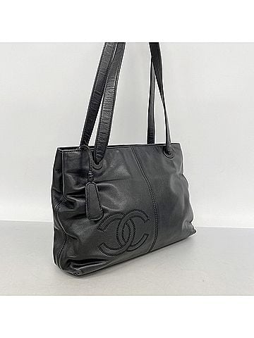 Chanel Chanel Shoulder Bag, Lambskin, Black, Women's, P3180961 (view 2)