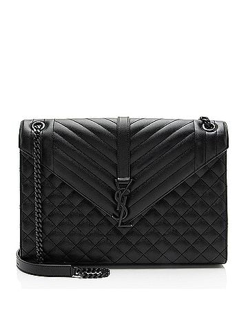 Saint Laurent Saint Laurent Mixed Matelasse Grain de Poudre Monogram Large Shoulder Bag (view 1)