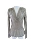 BOSS Orange Stripes Gray White Long Sleeve Blouse Size S - photo 1