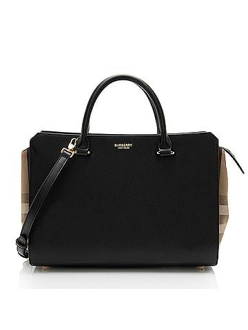 Burberry Burberry Leather Nova Check Banwell Tote (view 1)