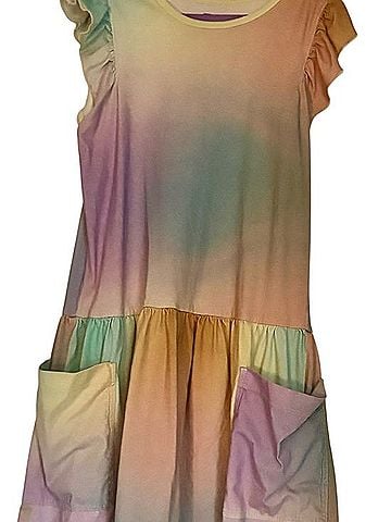 Tea Collection Pastel Rainbow Ruffle-Sleeve Dress with Pockets Casual Dress (view 1)