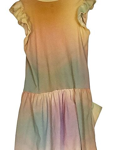 Tea Collection Pastel Rainbow Ruffle-Sleeve Dress with Pockets Casual Dress (view 2)
