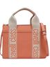 Cavalli Class 100% Faux Leather Color Block Graphic Multi Color Orange Tan Tote One size - photo 1