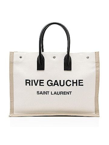 Saint Laurent Saint Laurent Canvas Calfskin Rive Gauche Large Tote (view 1)