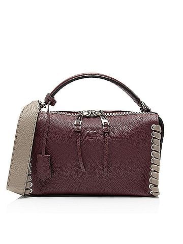 Fendi Fendi Selleria Leather Whipstitch Lei Boston Bag (view 1)