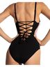 TA3 Color Block Black Pink White One Piece Swimsuit Size M - photo 2