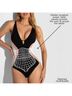 TA3 Color Block Black Pink White One Piece Swimsuit Size M - photo 4