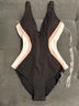 TA3 Color Block Black Pink White One Piece Swimsuit Size M - photo 9