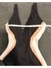 TA3 Color Block Black Pink White One Piece Swimsuit Size M - photo 10
