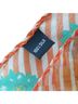 Silk 100 100% Silk Floral Stripes Multi Color Orange Teal Silk Scarf One size - photo 2