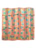 Silk 100 100% Silk Floral Stripes Multi Color Orange Teal Silk Scarf One size - photo 1