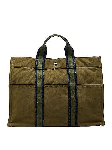 Hermès Hermes Fourre-Tout MM Tote Bag Handbag Green Canvas Women's HERMES (view 1)