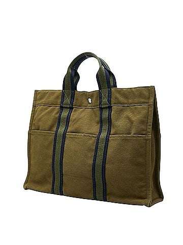 Hermès Hermes Fourre-Tout MM Tote Bag Handbag Green Canvas Women's HERMES (view 2)