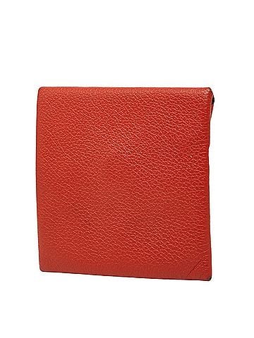 Hermès Hermes Bastia Wallet/Coin Case, Red Leather, Women's (view 2)