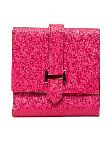 Hermès Hermes Bearn Recto Verso Tri-fold Wallet ?O 2011 Rose Shocking Pink Chevre Leather Women's HERMES (view 1)