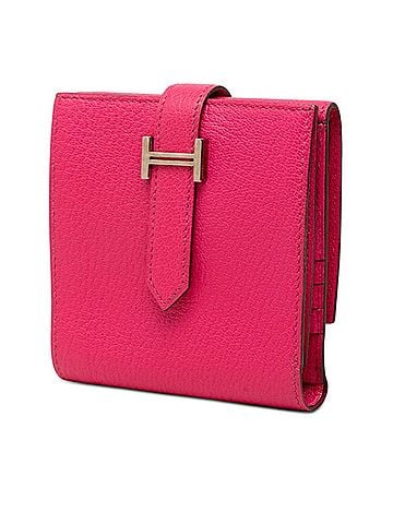 Hermès Hermes Bearn Recto Verso Tri-fold Wallet ?O 2011 Rose Shocking Pink Chevre Leather Women's HERMES (view 2)